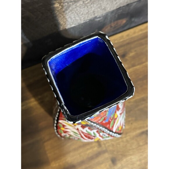 12" Turkish Handmade Twisted Vase Traditional Home Décor Gift Sedef Turkey - Picture 7 of 11